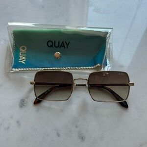 Quay Australia Gold Frame Sunglasses with Brown Lenses